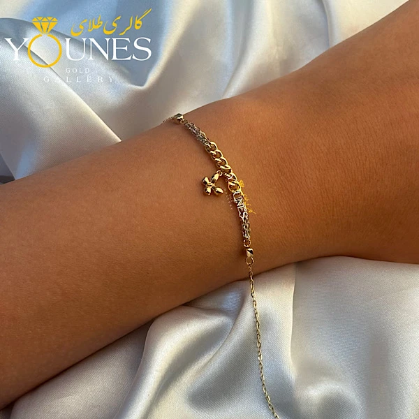 دستبند تمام طلا کارتیر پروانه ای